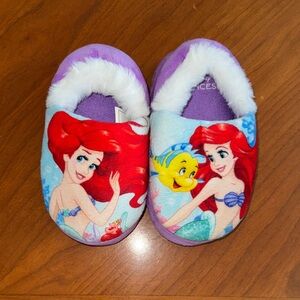 Disney Little Mermaid Purple 7/8 Toddler Slippers